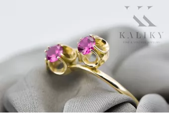 Pierścionek Ametyst 14k żółte złoto Vintage Biżuteria vrc266y